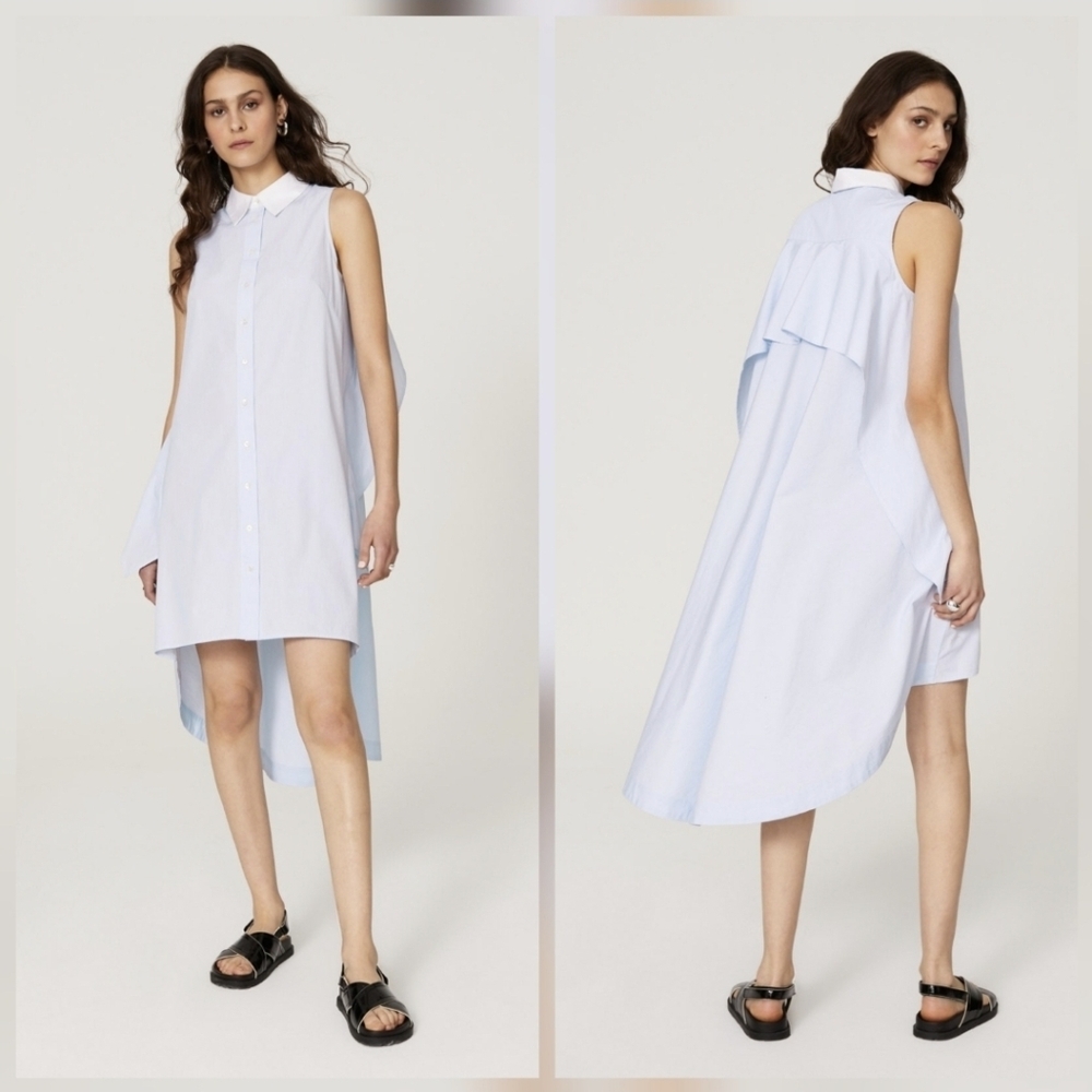 Peter Som Sleeveless Button Down Cotton Dress Shirt Collar Size 6